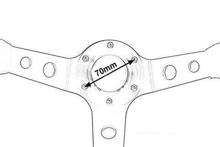 PRO sport steering wheel 350 mm black leather – 0 mm offset