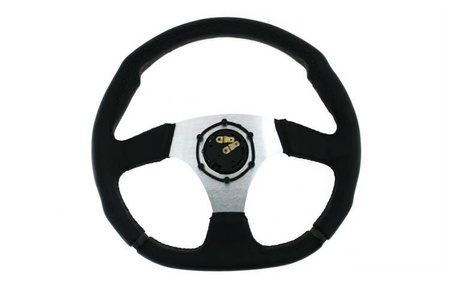 PRO sport steering wheel 350 mm black leather – 0 mm offset