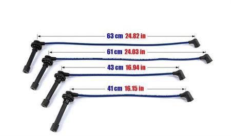 Cables de encendido Nissan 100NX Almera Primera 1.4 1.6L 90-00 azul