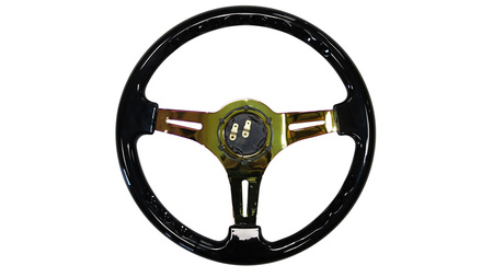 SLIDE steering wheel 350 mm wood black NeoChrome - 30 mm offset 