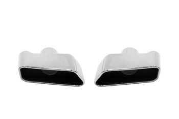 Punta de escape 180×80 mm, entrada 60 mm – BMW 525, pulida, set