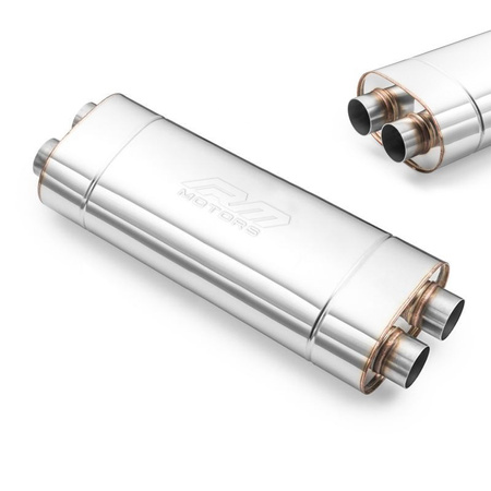 Universal Elliptical Muffler E011 – Non-Embossed, Stainless Steel T304, Hand-Welded