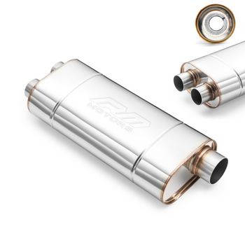 Sport Performance Exhaust Muffler EM005 Elliptical – Without Embossing, Universal, Stainless Steel T304