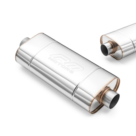 Marmitta Sportiva Passante EM001 Ellittica – Senza Stampatura, Universale, Acciaio Inossidabile T304