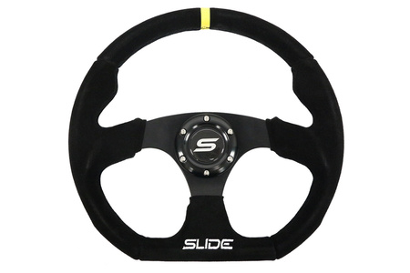 SLIDE steering wheel 350 mm suede yellow - 25 mm offset 