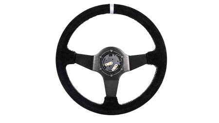 SLIDE steering wheel 350 mm suede Silver Strip - 90 mm offset 