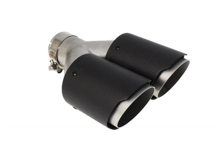 Dual exhaust tip 2×101 mm, inlet 65 mm – carbon, size L