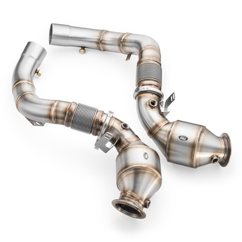 Downpipe BMW M5 F90 mit HJS EURO 6 300 CPSI Katalysator