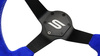 SLIDE steering wheel 350 mm suede blue - sport, 90 mm offset 