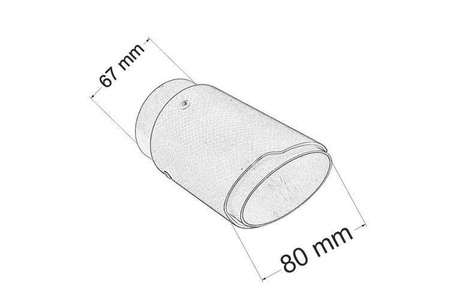 Sortie d’échappement 80 mm, entrée 67 mm – carbone  
