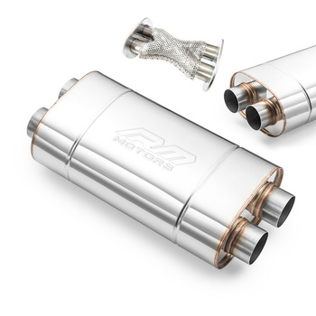 Silenziatore Sportivo Universale EX006 Ellittico X-PIPE – Acciaio Inossidabile T304