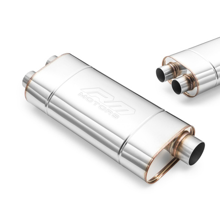 Marmitta Sportiva Passante EM005 Ellittica – Senza Stampatura, Universale, Acciaio Inossidabile T304