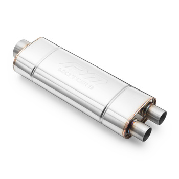 Sport Straight-through Muffler 78×139/380 mm ES004 Elliptical - Universal, Acid-resistant Steel T304