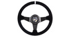 SLIDE steering wheel 350 mm suede Silver Strip - 90 mm offset 