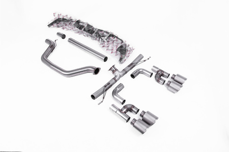 Cat-back Volkswagen Golf MK8 GTi ( Golf R Style Quad Outlet Systems - 245ps Non-GPF / North American Models Only ) 2021 - 2025 ( Loudest ) Milltek Sport