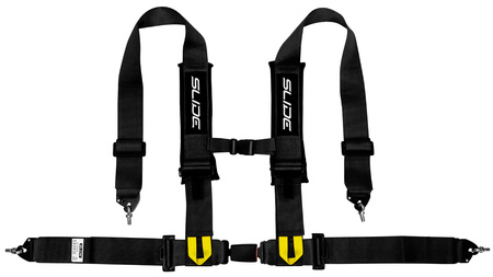 Racing seat belts SLIDE V2 black 4p 3" E4 