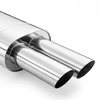 Universal elliptical muffler E105 2X50/P with embossing