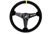 SLIDE steering wheel 350 mm suede yellow - 20 mm offset 