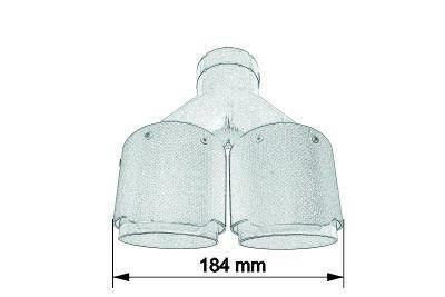 Double exhaust tip 89 mm inlet 63.5 mm SLIDE