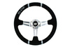 SLIDE steering wheel 350 mm suede silver - 90 mm offset