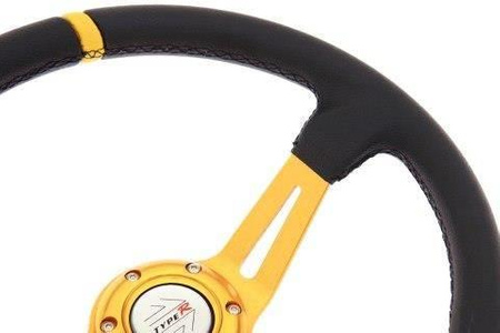 Volante deportivo PRO 350 mm cuero negro – offset 80 mm  