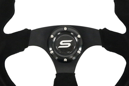 SLIDE steering wheel 350 mm suede yellow - 25 mm offset 