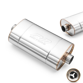 Marmitta Sportiva Passante E001 Ellittica – Stampata, Universale, Acciaio Inossidabile T304