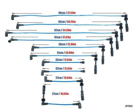 Zündkabel Audi V8 100 S6 3.6 4.2L V8 91-97 blau