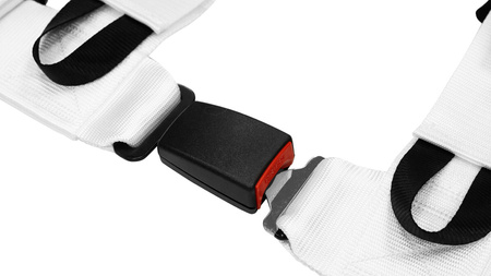 Racing seat belts SLIDE V2 white 4p 3" E4 