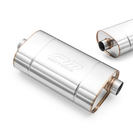 Sports Free-Flow Muffler E002 Elliptical – Without Embossing, Universal, Stainless Steel T304