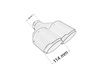 Dual exhaust tip 2×114 mm, inlet 63 mm – carbon