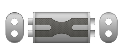 Universal Sports Muffler EX006 Elliptical X-PIPE – Stainless Steel T304