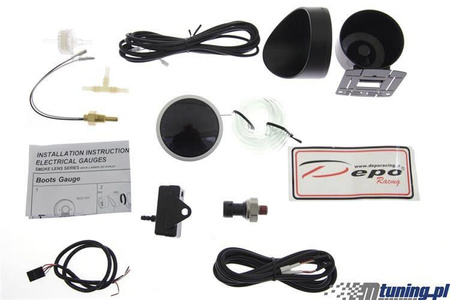 Manomètre 60mm 4en1 Turbo/Volt/Pression d'Huile/Température d'Huile Depo WA