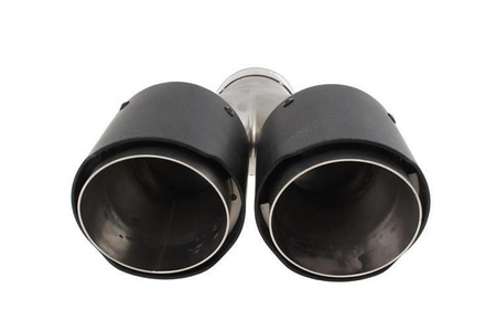 Dual exhaust tip 2×101 mm, inlet 65 mm – carbon, size L