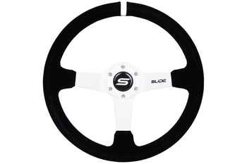 Volante SLIDE 350 mm suede bianco - offset 90 mm