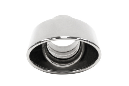 Terminale di scarico 120×75 mm, ingresso 63 mm – lucido  