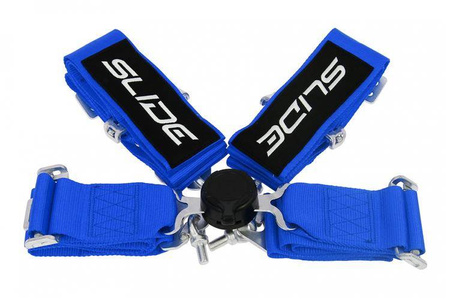 Racing seat belts SLIDE Quick 4p 3" blue 