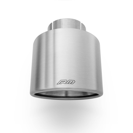 Oval rounded slant exhaust tip stainless steel satin KOZS77/100/63DK with clamp