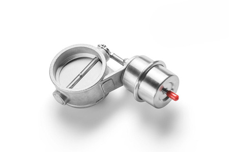 Free flow muffler with vacuum valve E400 63/300/L