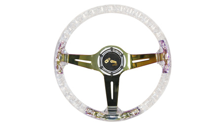 Volante SLIDE 350 mm acrilico trasparente NeoChrome - offset 70 mm