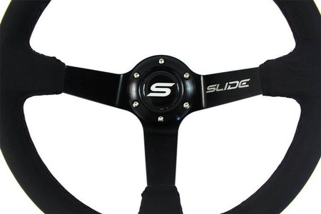 SLIDE steering wheel 350 mm leather black - 90 mm offset 