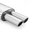 Universal elliptical muffler E110 2X50 with embossing