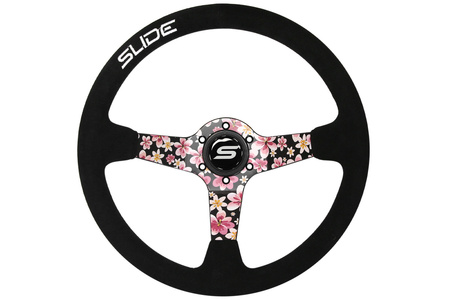 SLIDE steering wheel 350 mm suede hydrographic - sport, 90 mm offset