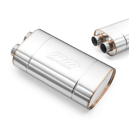 Sports Free-Flow Muffler E010 Elliptical – Without Embossing, Universal, Stainless Steel T304