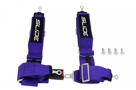 Racing seat belts SLIDE 4p 3" purple 