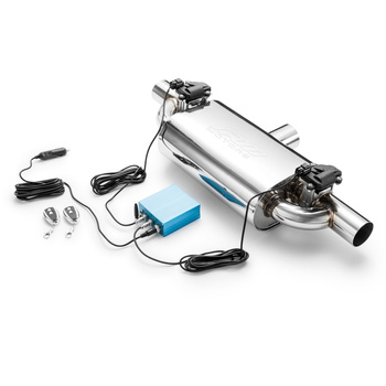 Silencieux transversal droit avec valve E600 63 mm