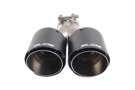 Double exhaust tip 101 mm inlet 76 mm SLIDE 