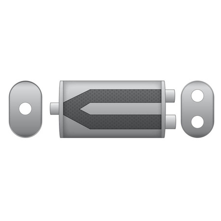 Sport Performance Exhaust Muffler E004 Elliptical – Embossed, Universal, Stainless Steel T304