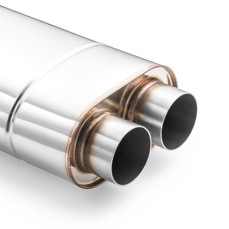 Marmitta Sportiva Passante EM006 Ellittica – Stampata, Universale, Acciaio Inossidabile T304