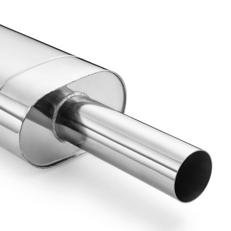 Universal elliptical muffler E202 76R 50 with embossing